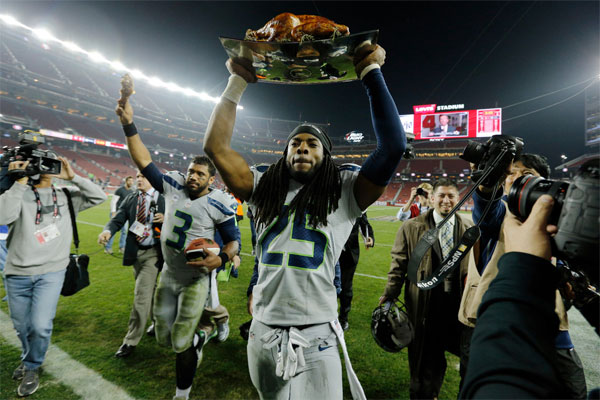 Richard Sherman et Russell Wilson ont bien fêté Thanksgiving à San Francisco !